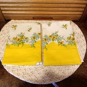 2 Vintage Pillow Cases--Appear Unused 21"W X 33"L
